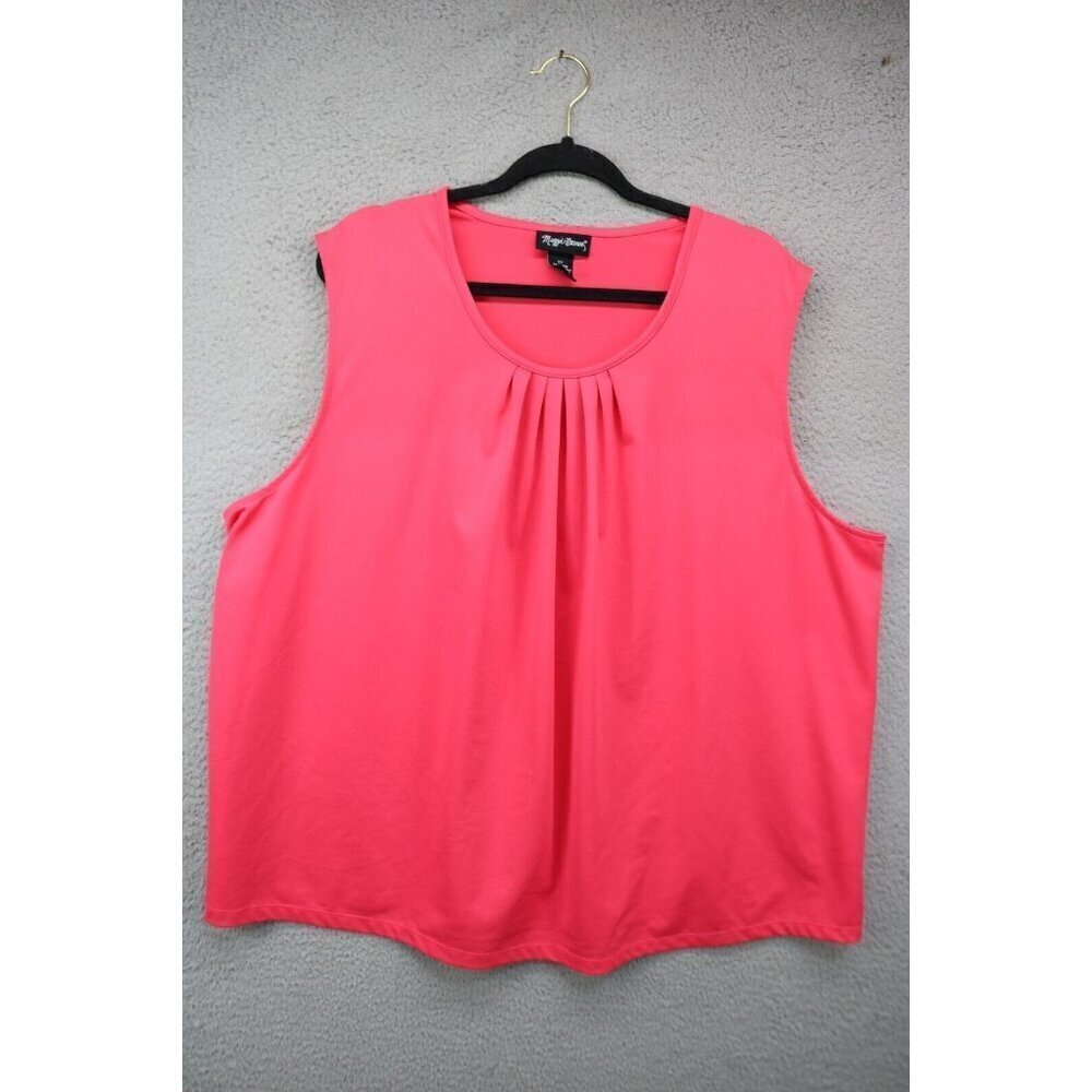 Maggy Barnes Pink Sleeveless Silky Top-Size 2X(22-24W)-Office-Business-Soft